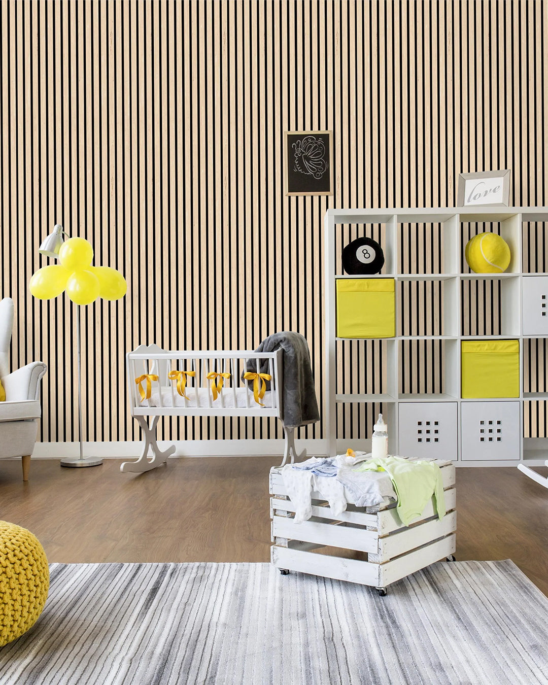 Akoestische wandpanelen van Golden Oak hout