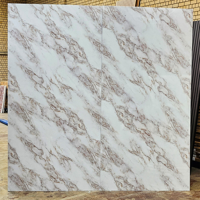 Marble Look Alternative Bathroom Tile/Kitchen Tile Ice Mountain Beige 244x122 cm