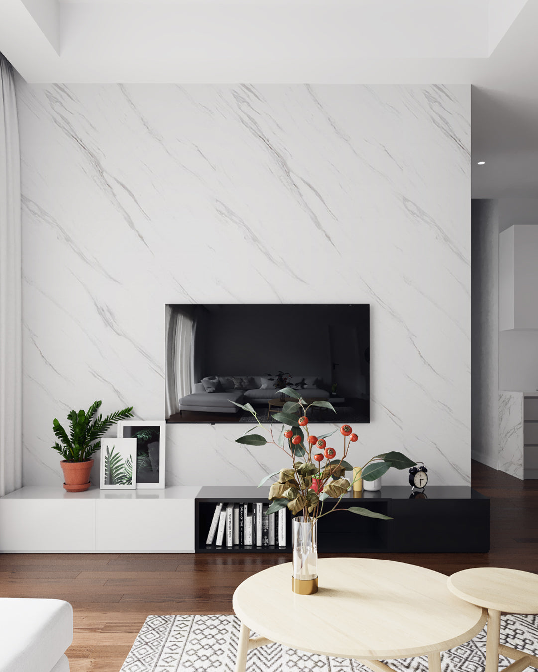 Marmerlook alternatief voor badkamertegels/keukentegels Ice Berg Grey 244x122 cm 
