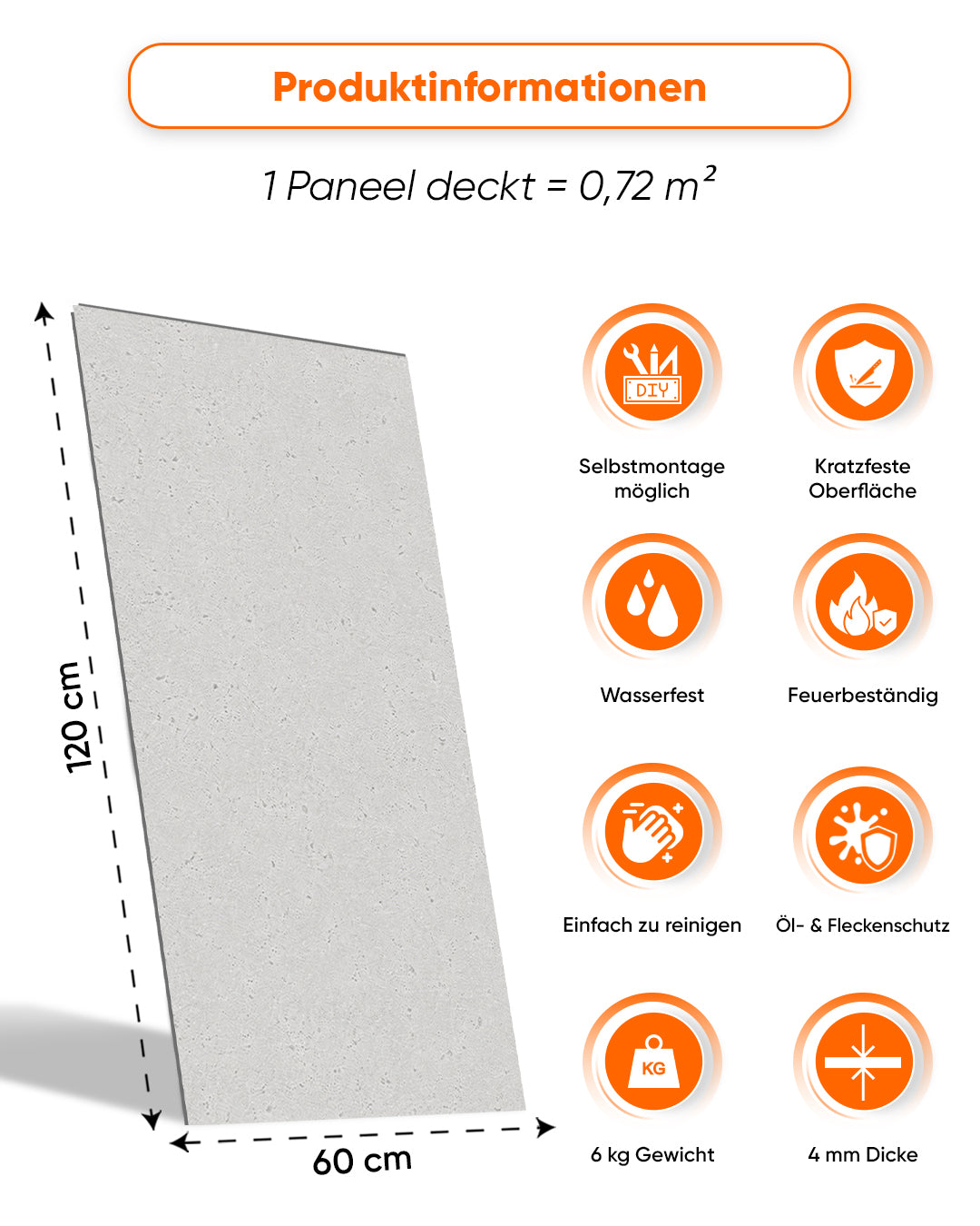 SPC Wandpaneel 60x120 cm | Wasserdichte Wandverkleidung | Infinite Elegance