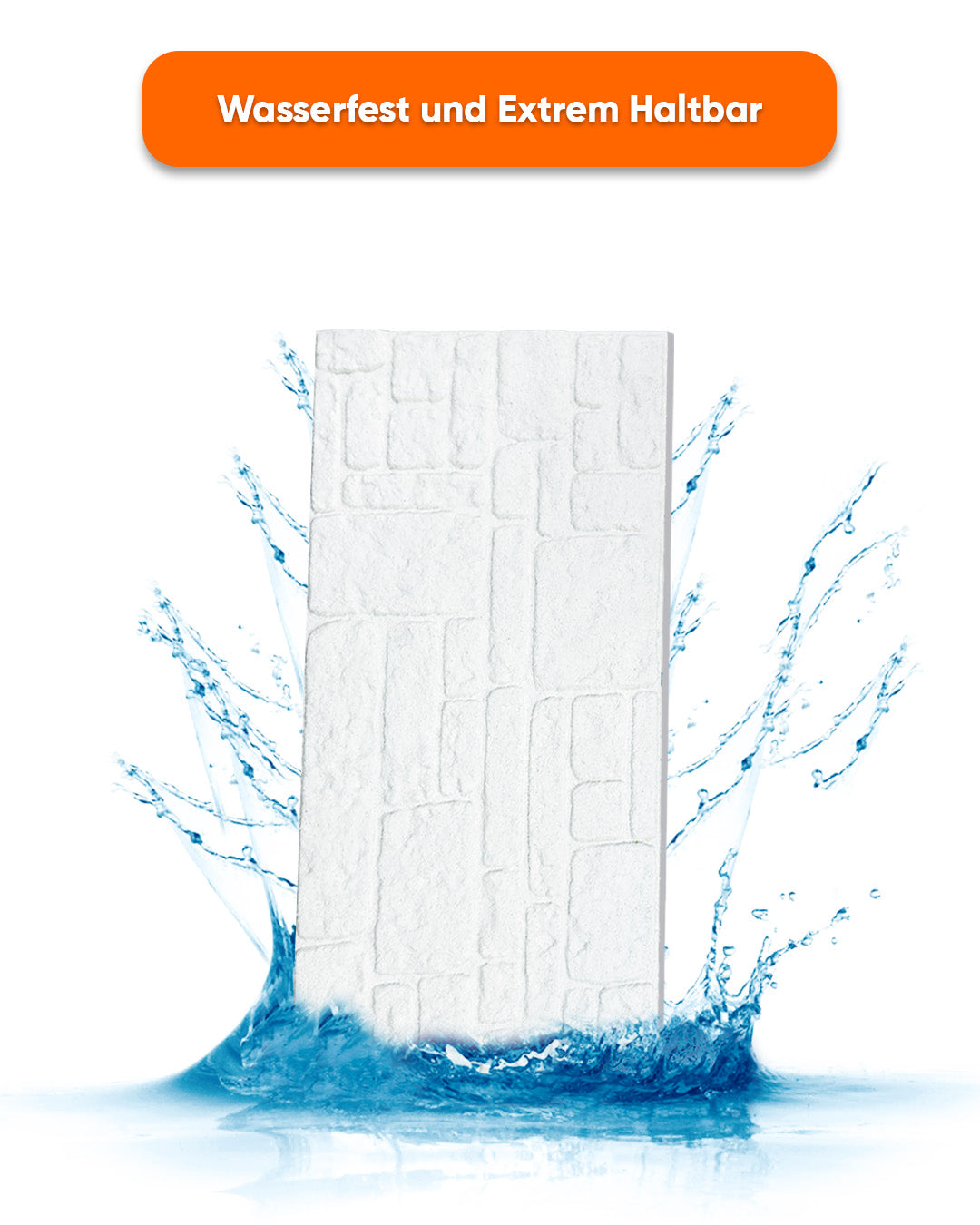 Wandverkleidung Steinoptik 50×100×2 cm | 3D Wandpaneele aus Styropor – White Snow K-1900