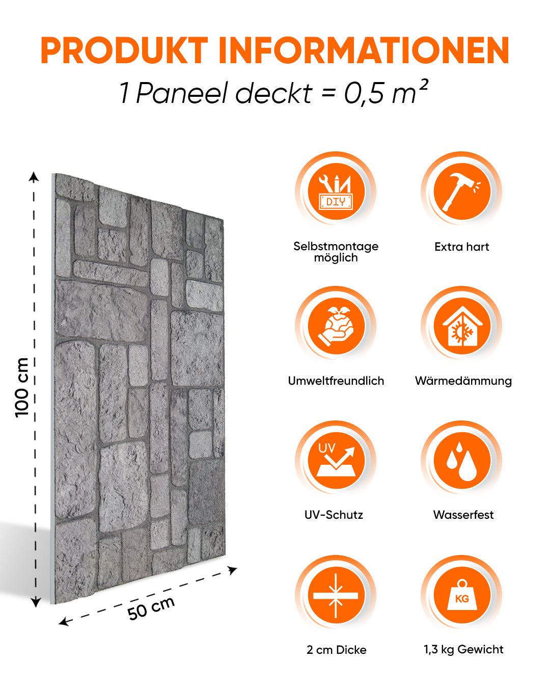 Achtertuinartikel: K-04 paneel met gemengde steenlook