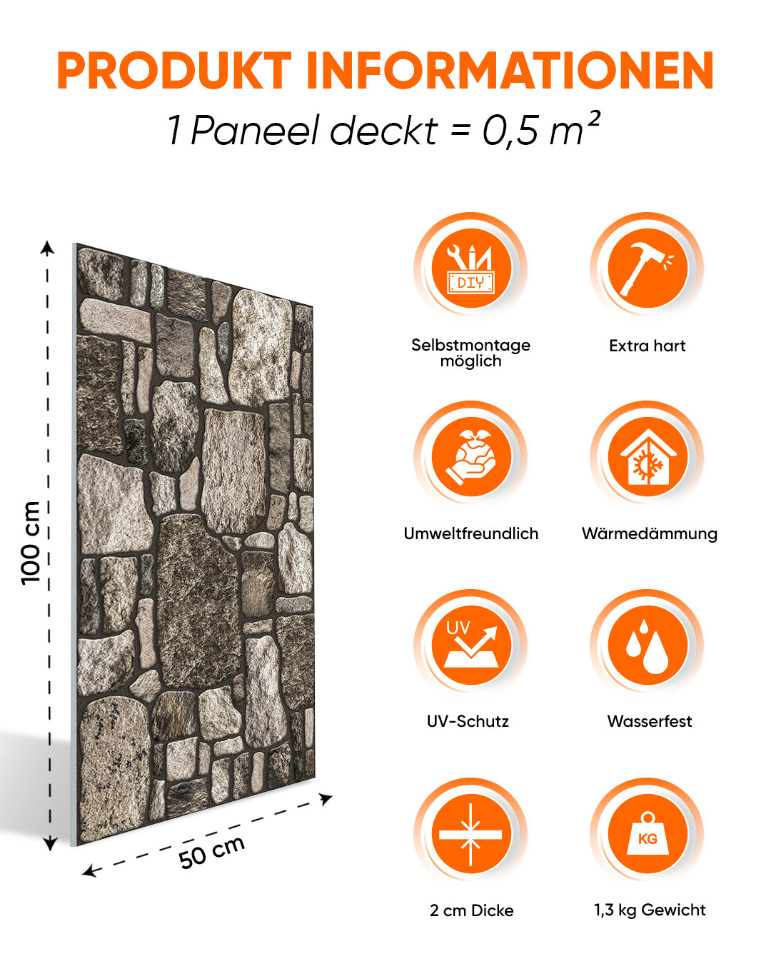 Achtertuinartikel: K-04 paneel met gemengd steeneffect 