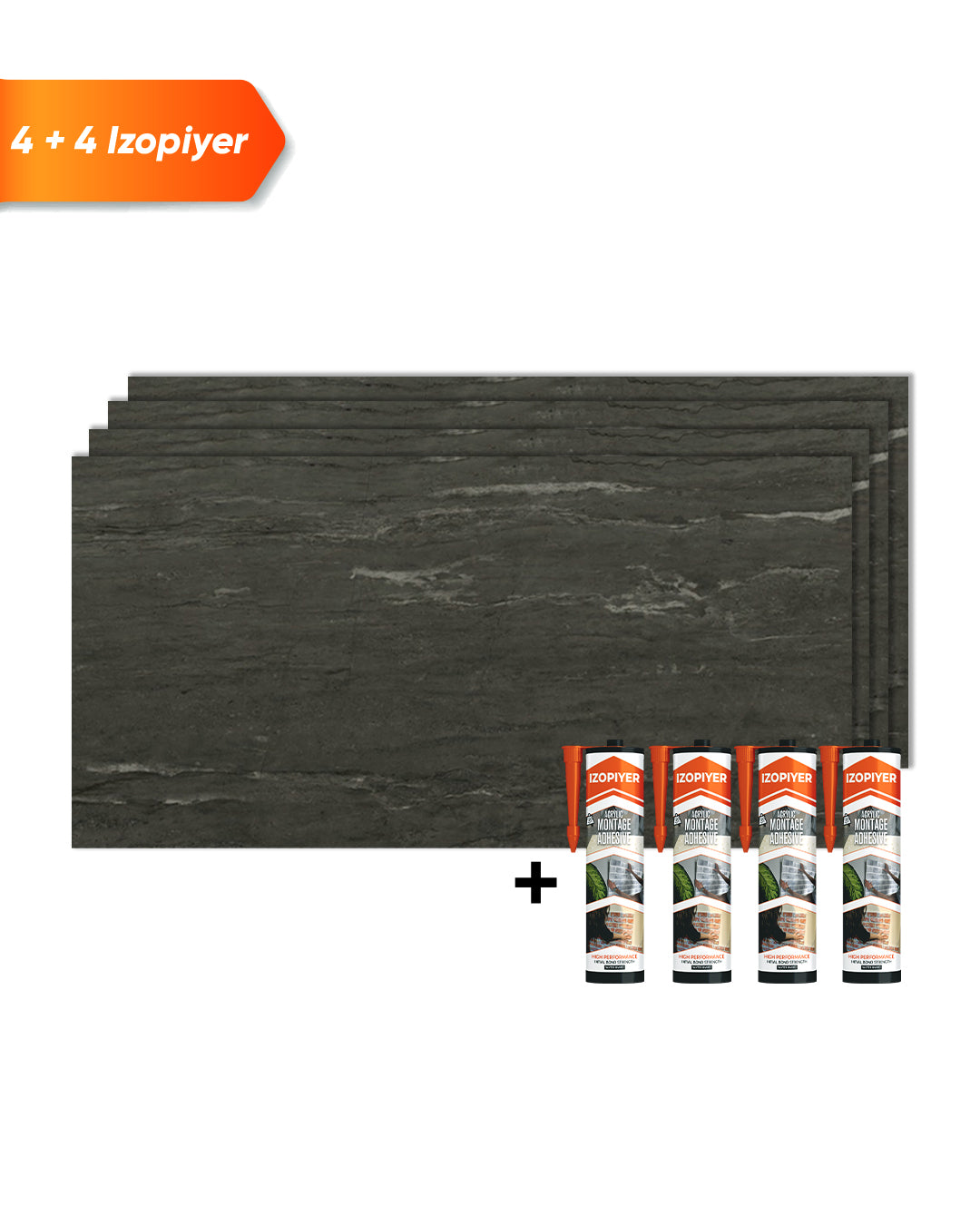 SPC Wandpaneel Dunkelgrau 60x120 cm – Kohleschwarz