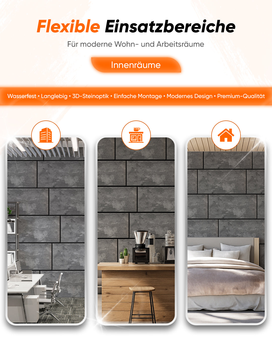 Wandverkleidung Betonoptik 50×100×2 cm | 3D Wandpaneele aus Styropor | Storm Grey Concrete AT-04