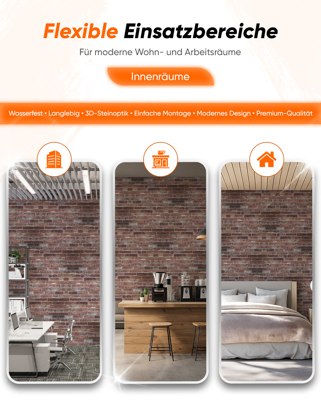 Wandverkleidung Steinoptik 50×100×2 cm | 3D Wandpaneele aus Styropor - Old Castle L-1907