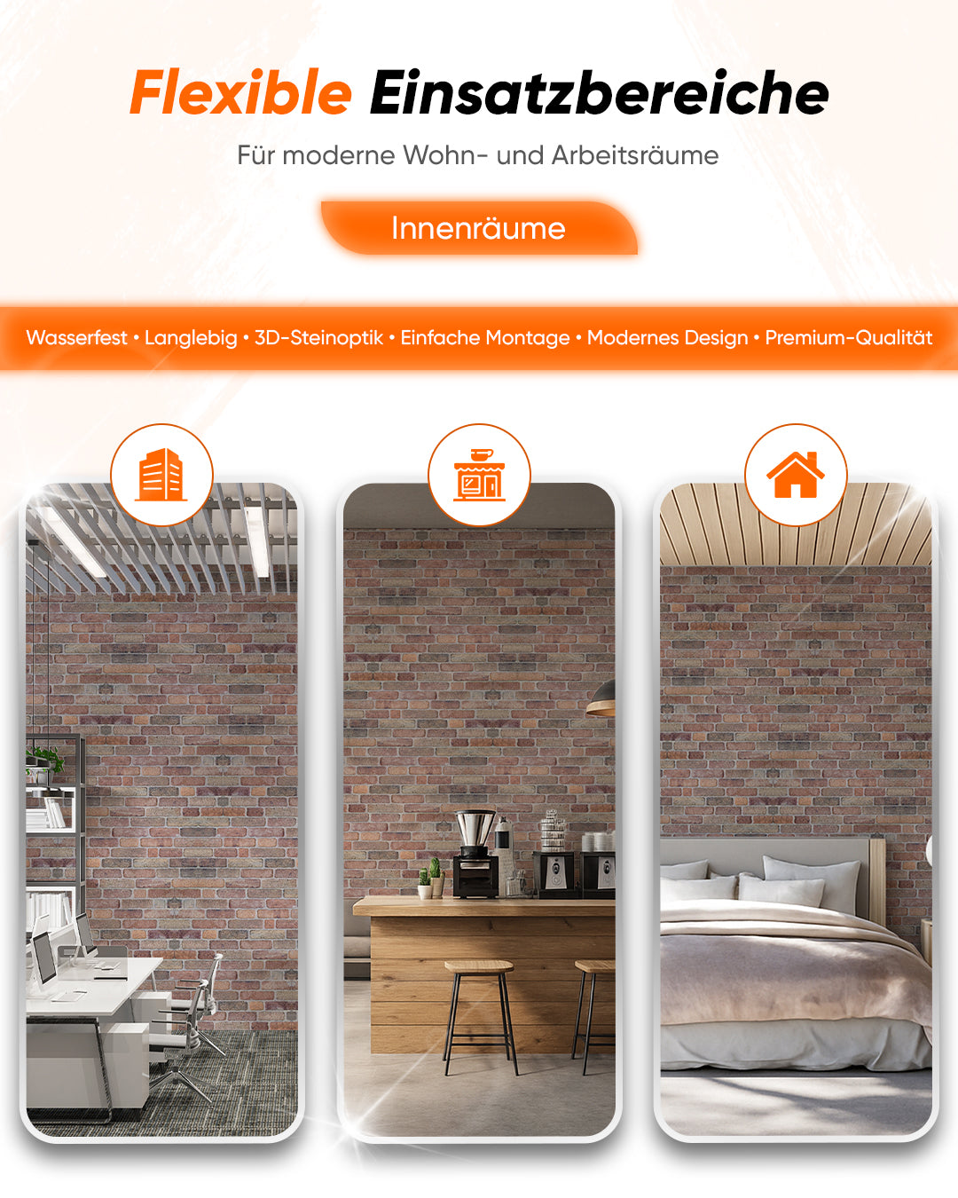 Wandverkleidung Steinoptik 50×100×2 cm | 3D Wandpaneele aus Styropor - Cross Town L-1713