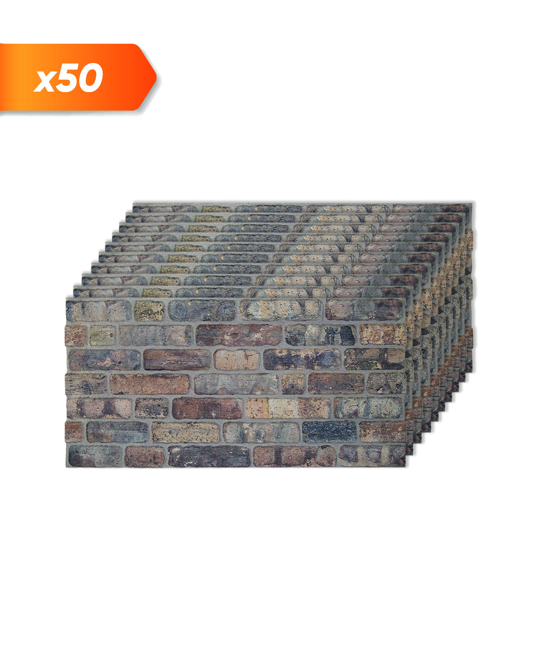 Wandverkleidung Steinoptik 50×100×2 cm | 3D Wandpaneele aus Styropor - Old Road L-1806