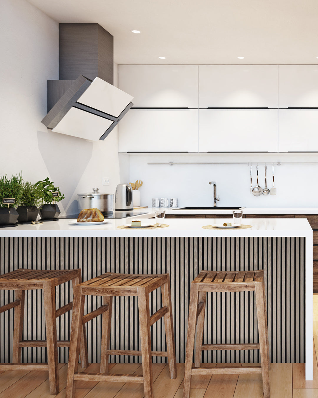 3D Akustik Wandpaneel Holz 4er Set – 120×60×2,1 cm – Light Oak