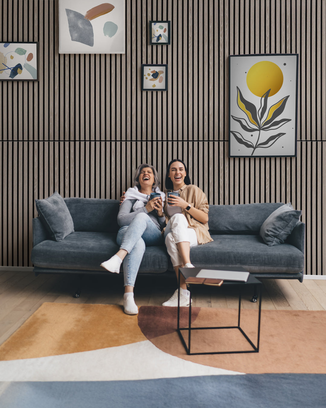 3D Akustik Wandpaneel Holz 4er Set – 120×60×2,1 cm – Light Oak