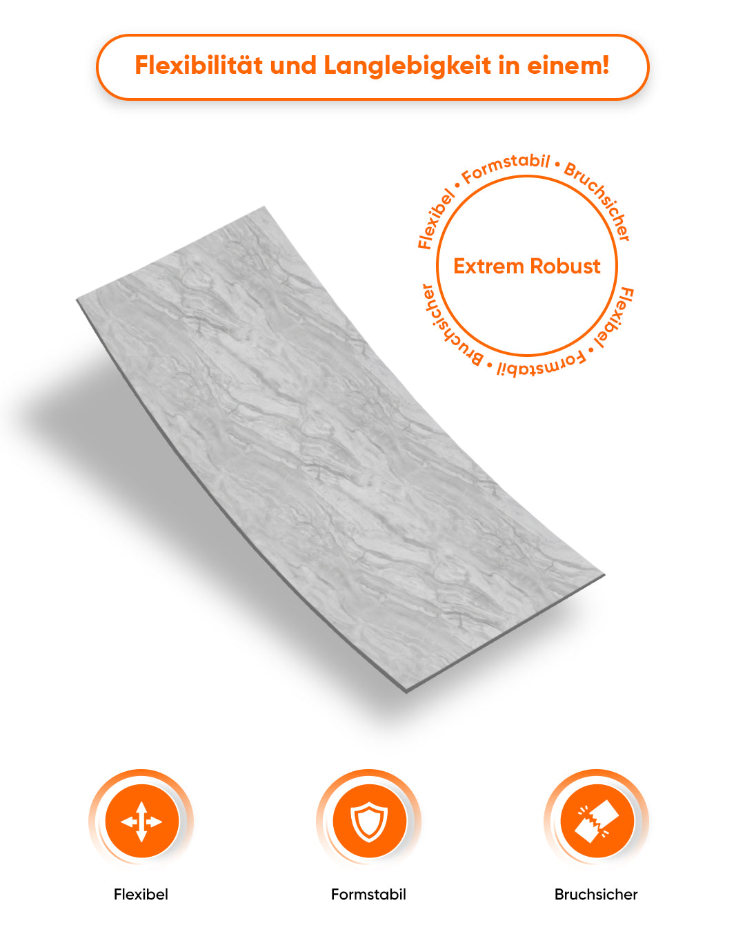 Wandpaneele Marmoroptik 60x120 cm | PVC Marmor Wandverkleidung | Mars Bubble