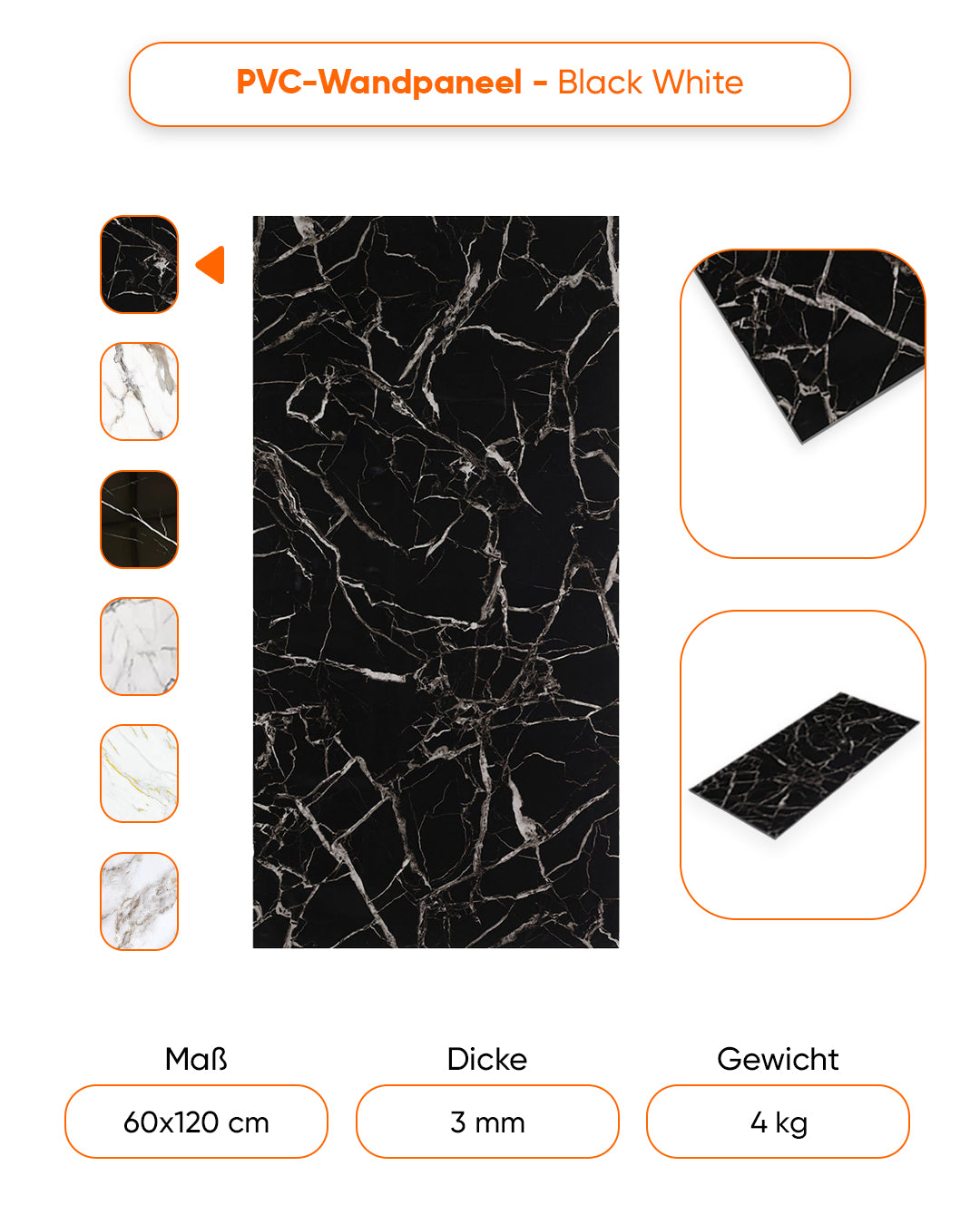 Marble look alternative to bathroom tile/kitchen tile Black White