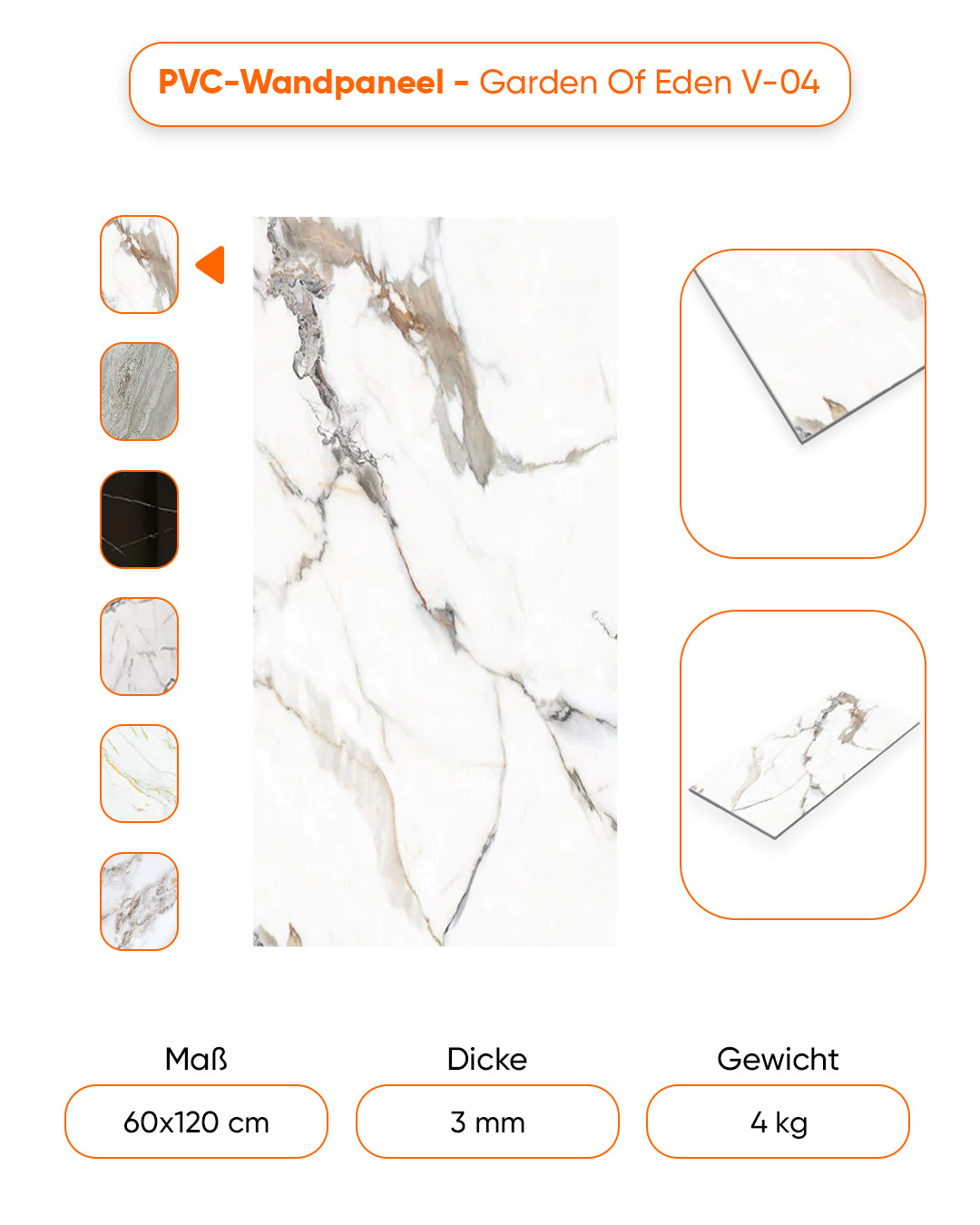 Marble Look Bathroom Tile Alternative/Garden Of Eden UV-04 120X60 CM