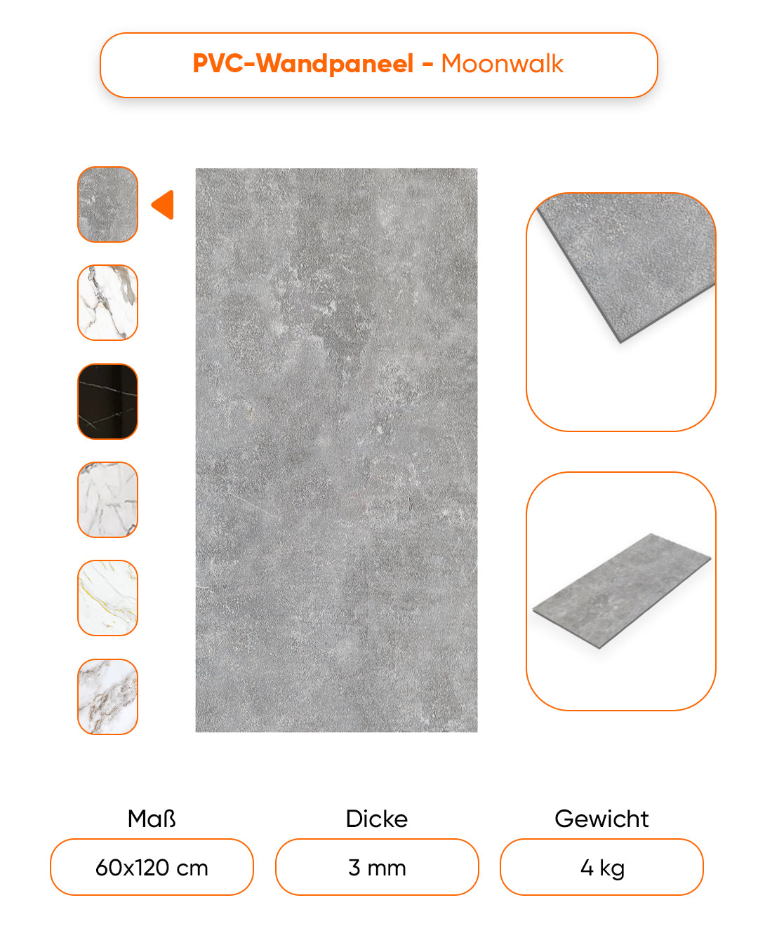 Concrete-look wall panels Alternative to bathroom tile/kitchen tile Moonwalk