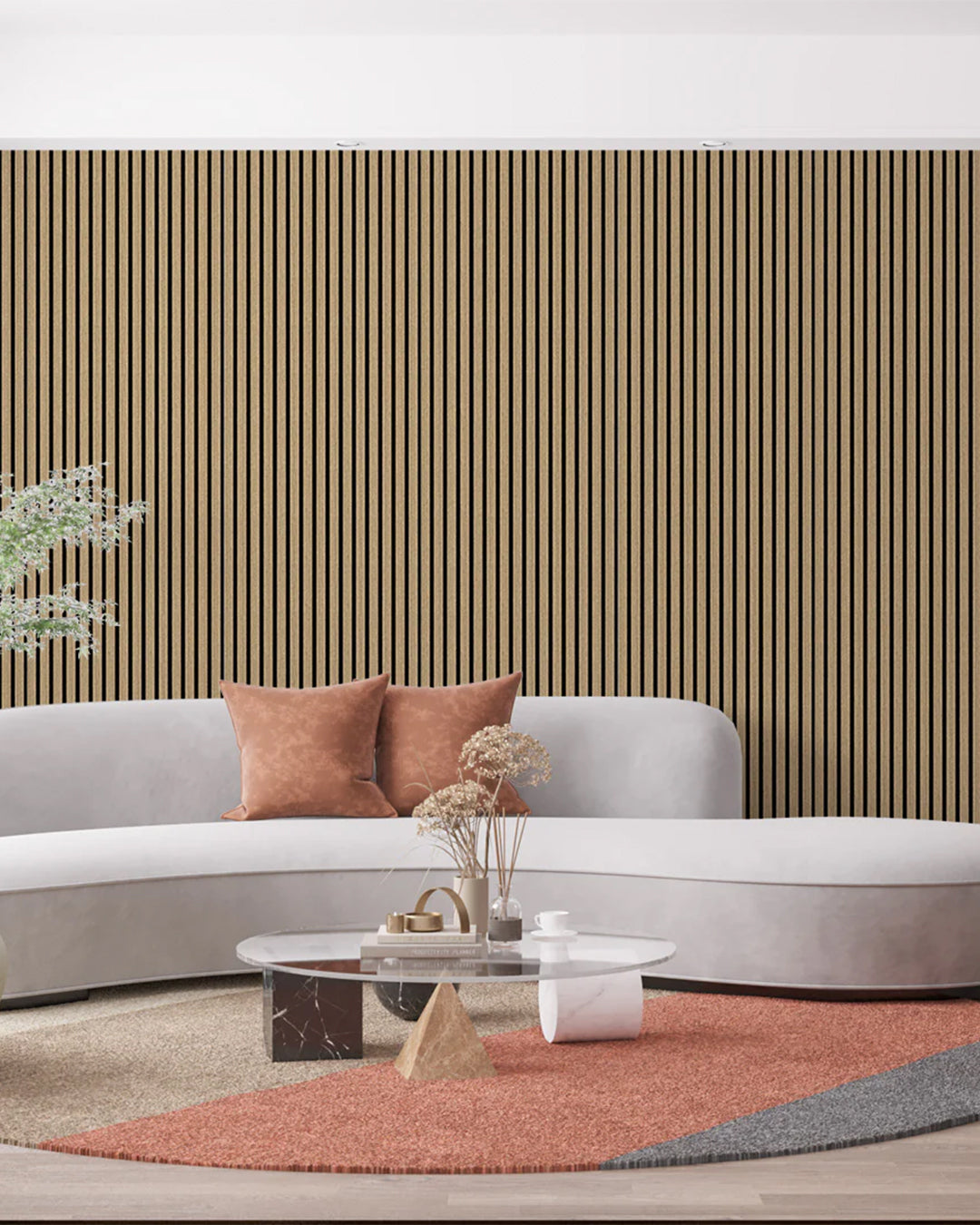 Akoestische wandpanelen van natuurlijk hout