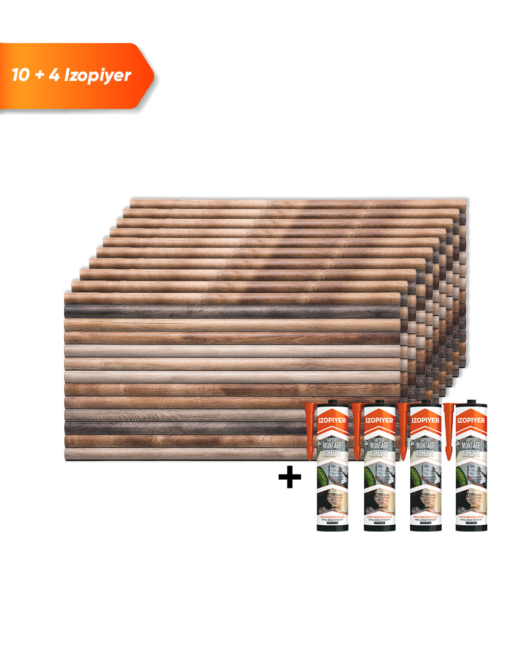 Wandverkleidung Holzoptik 50×100×2 cm | 3D Wandpaneele aus Styropor | Rustic Wood OP-02
