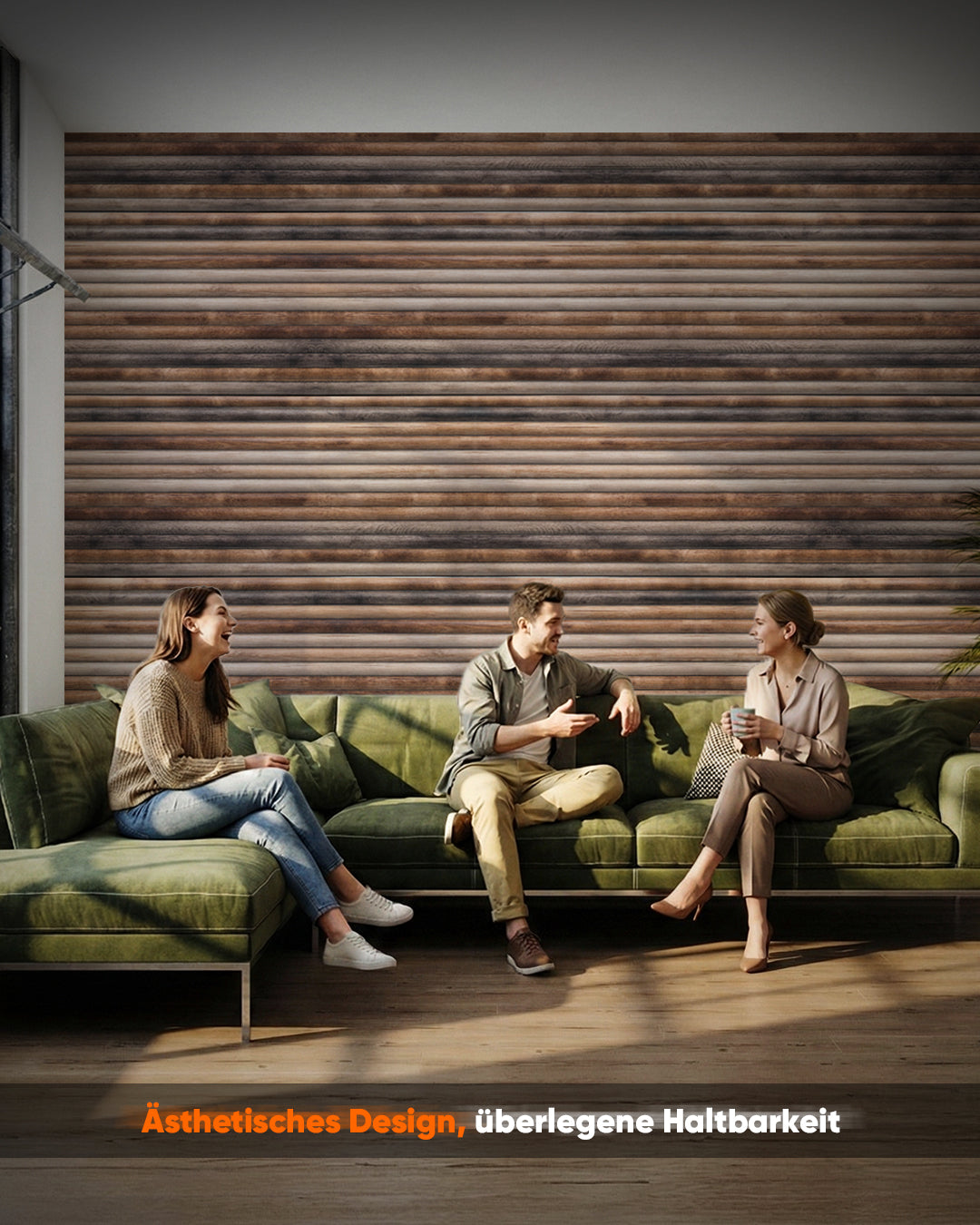 Wandverkleidung Holzoptik 50×100×2 cm | 3D Wandpaneele aus Styropor | Rustic Wood OP-02