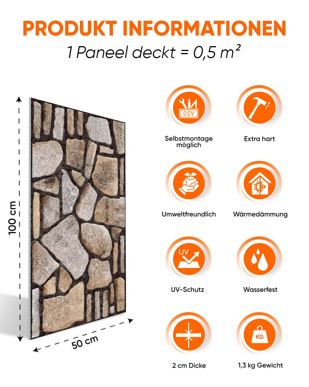 Achtertuinartikel: K-04 paneel met gemengd steeneffect 