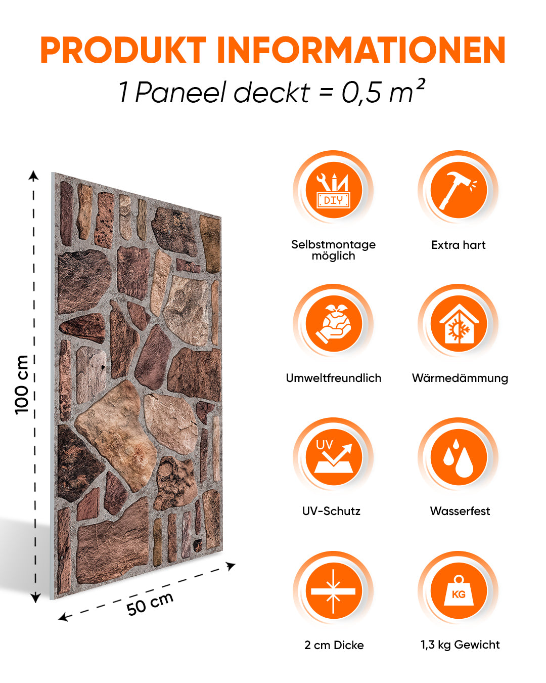 Achtertuinartikel: K-04 paneel met gemengd steeneffect 