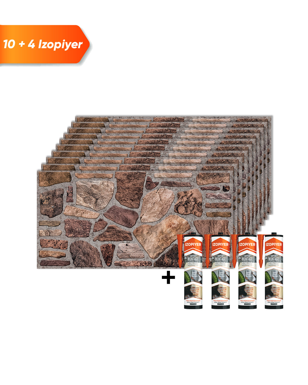 Achtertuinartikel: K-04 paneel met gemengd steeneffect 