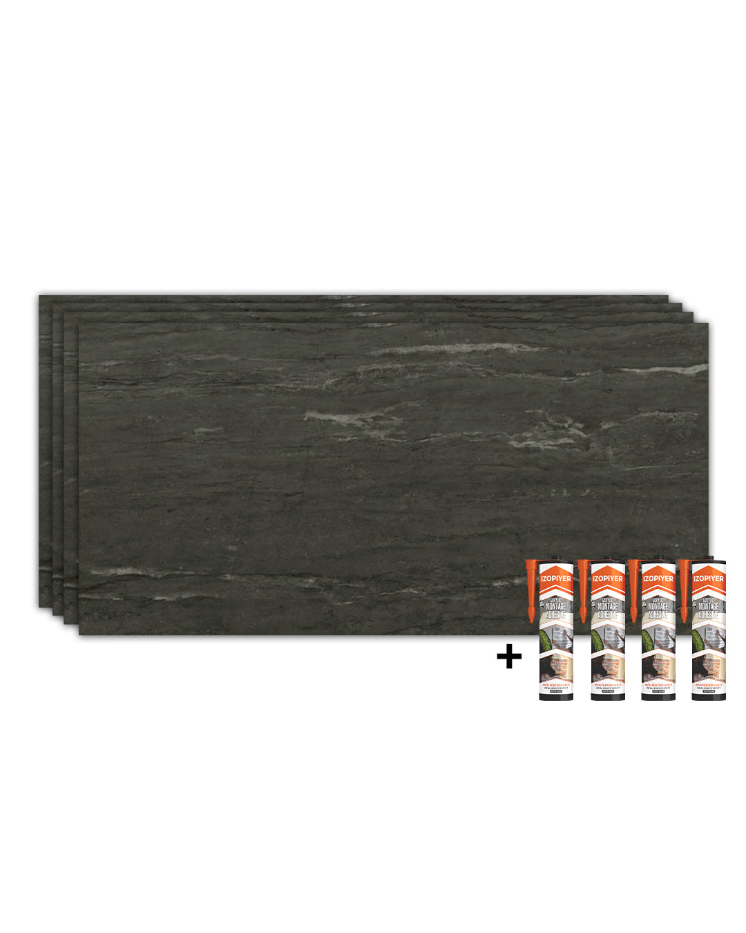 SPC Wandpaneel Dunkelgrau 60x120 cm – Kohleschwarz