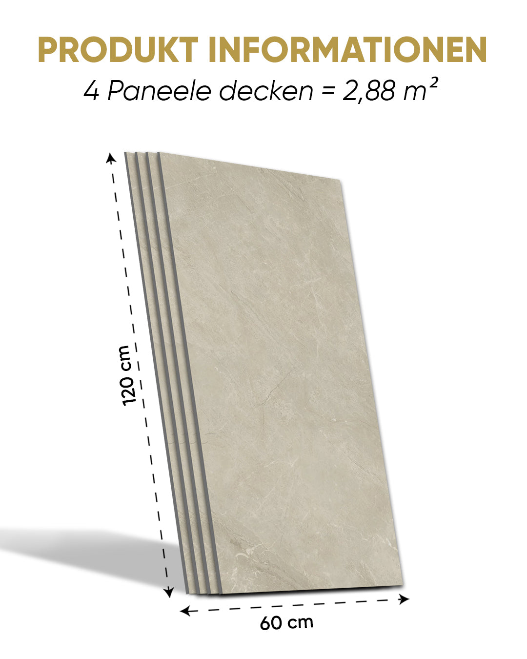 SPC Wandpaneel Grau 60x120 cm – Sandstein Beige