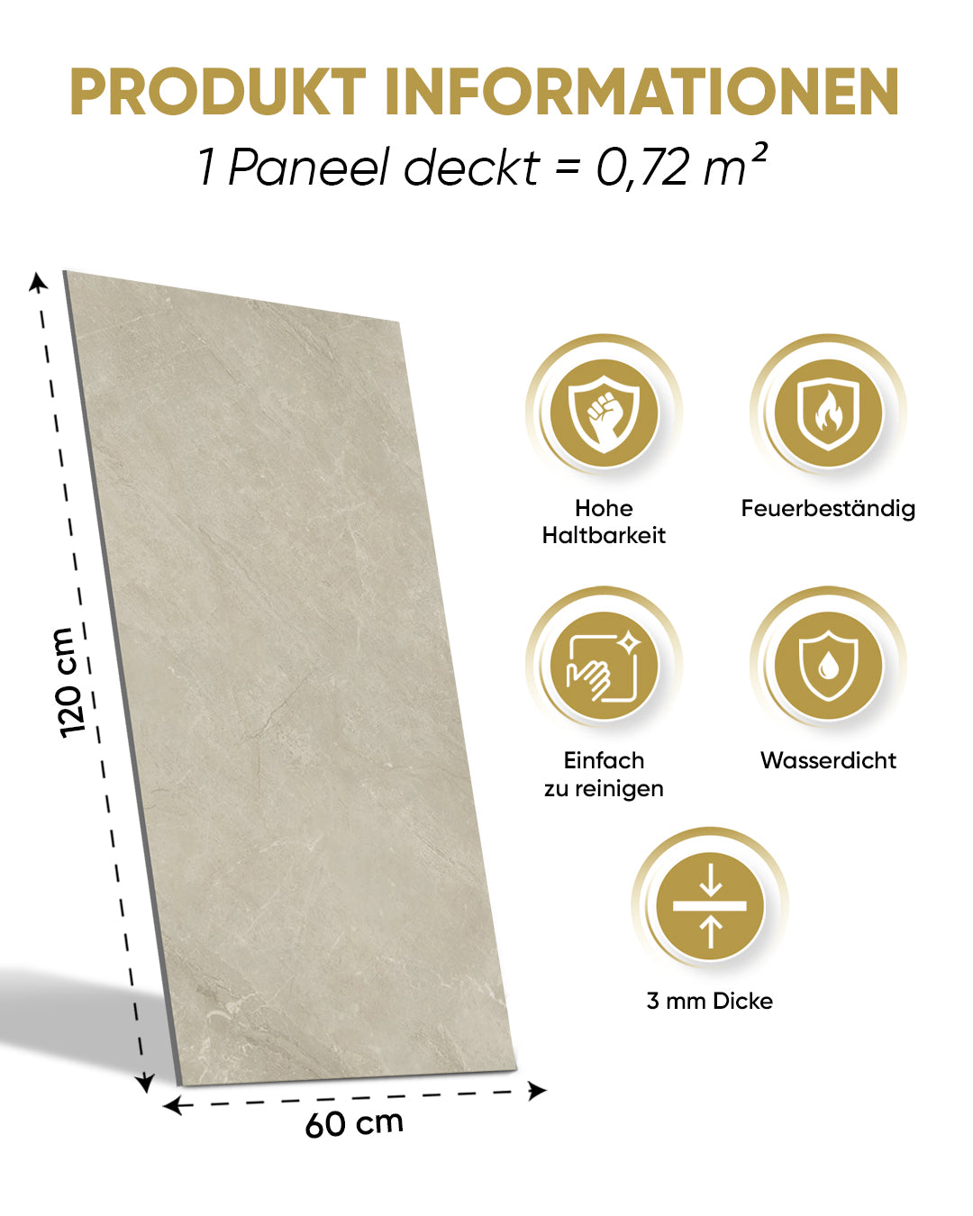 SPC Wandpaneel Grau 60x120 cm – Sandstein Beige