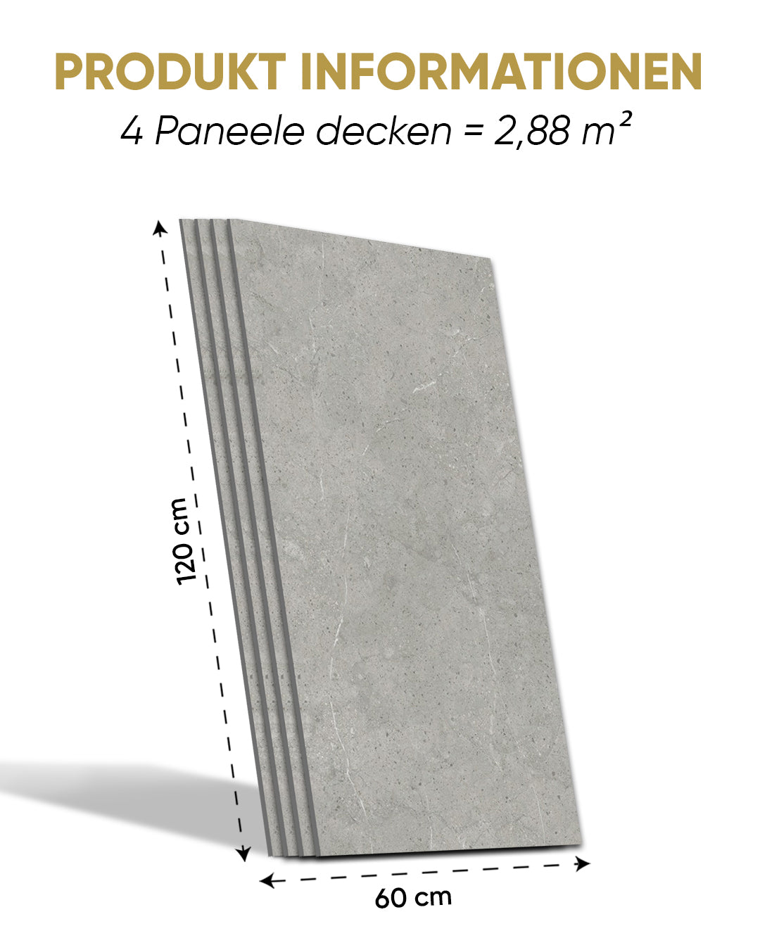 SPC Wandpaneel Grau 60x120 cm – Stein Grau