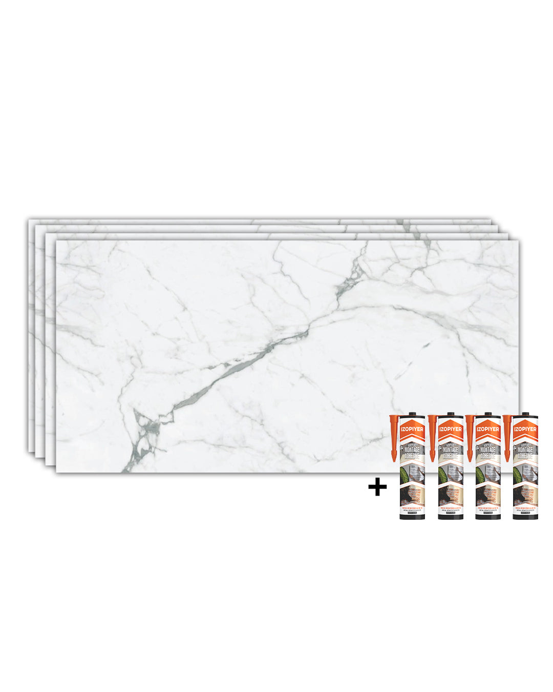 SPC Marmor Wandpaneel Weiß 60x120 cm – Carrara Marmor