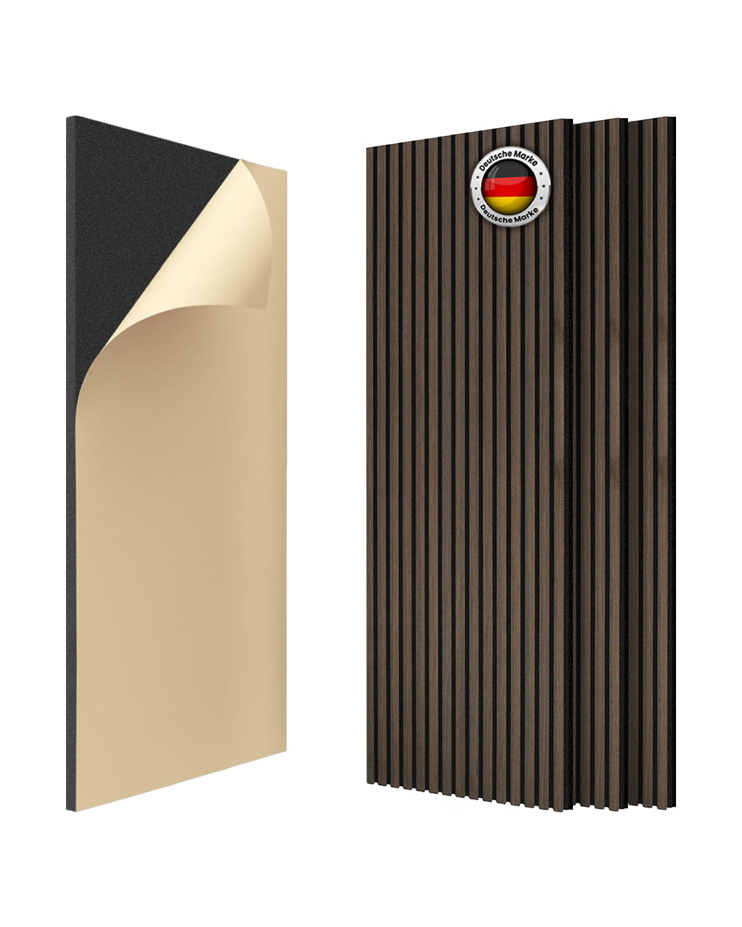 3D Akustik Wandpaneel Holz 4er Set – 120×60×2,1 cm – Smoke Walnut