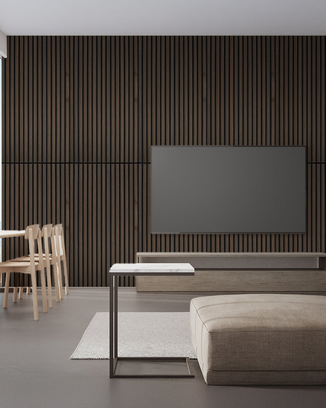 3D Akustik Wandpaneel Holz 4er Set – 120×60×2,1 cm – Smoke Walnut