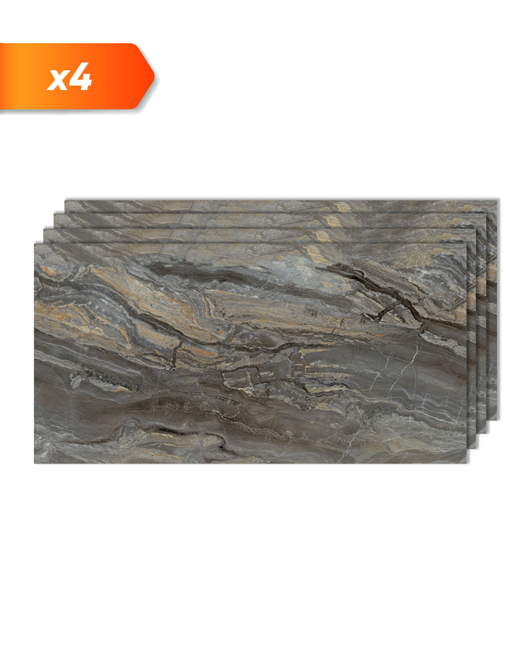 Wandpaneele Marmoroptik 60x120 cm | PVC Marmor Wandverkleidung | Smoky Brown