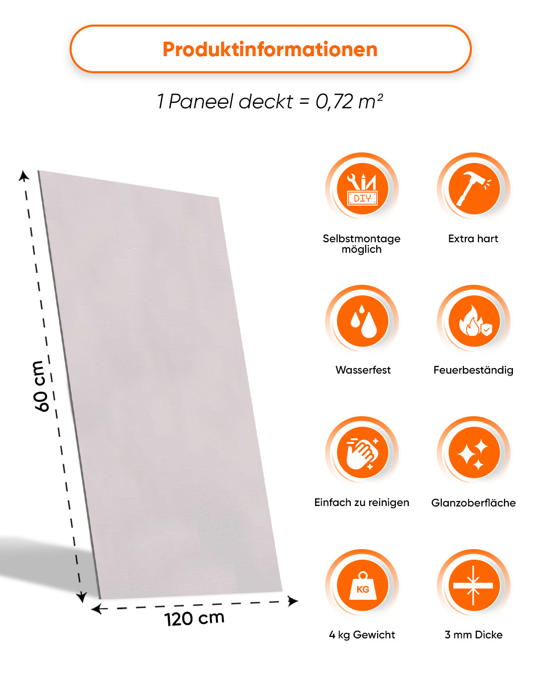 Wandpaneele Marmoroptik 60x120 cm | PVC Marmor Wandverkleidung | Swan White