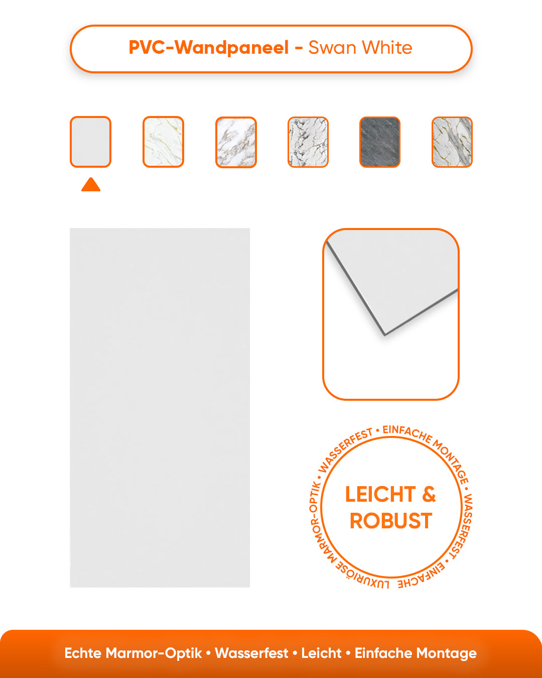 Marmerlook alternatief voor badkamertegels/keukentegels Swan White