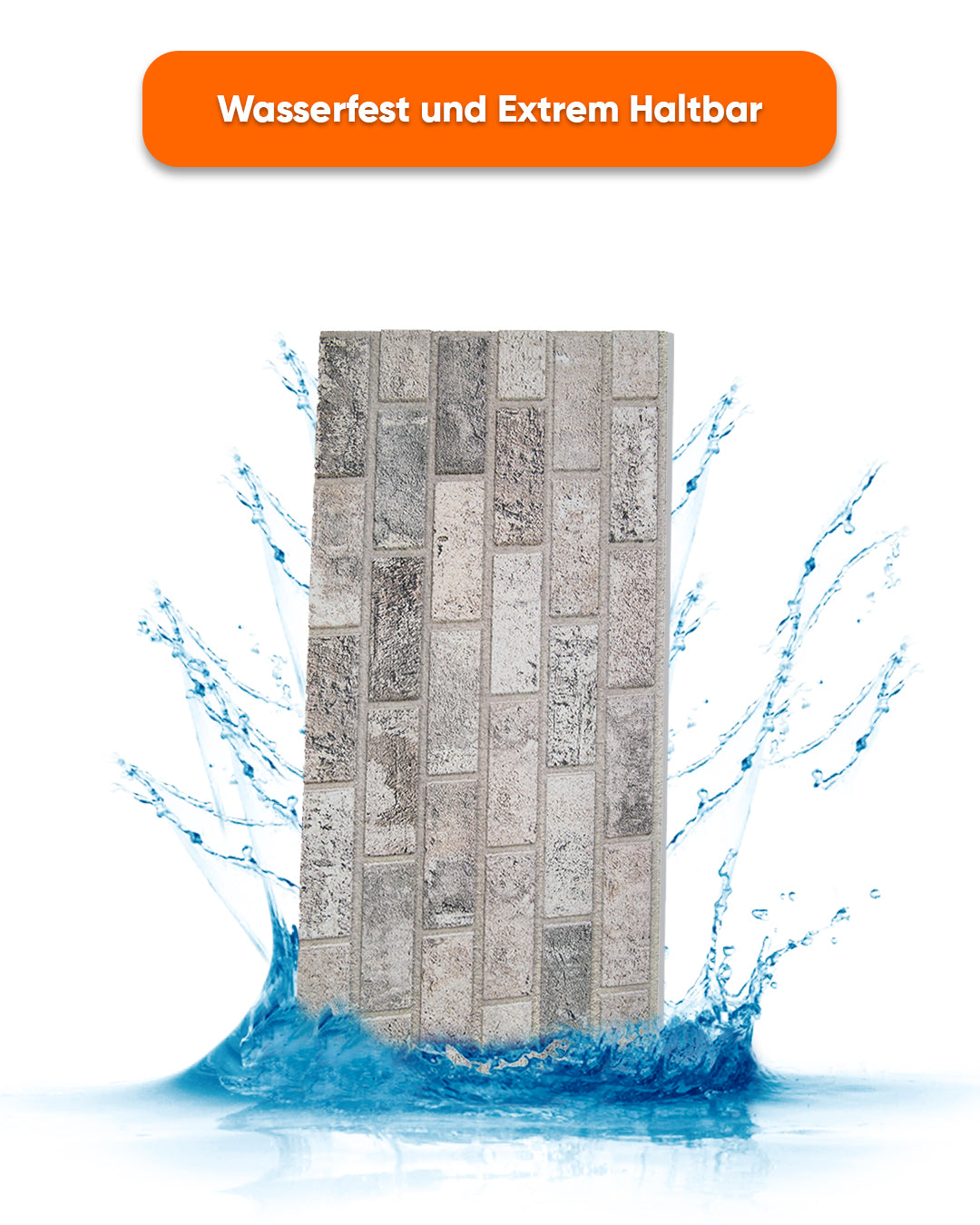 Ziegelsteinoptik Wandpaneele 50×100×2 cm in Wasser mit extrem haltbarer Oberfläche