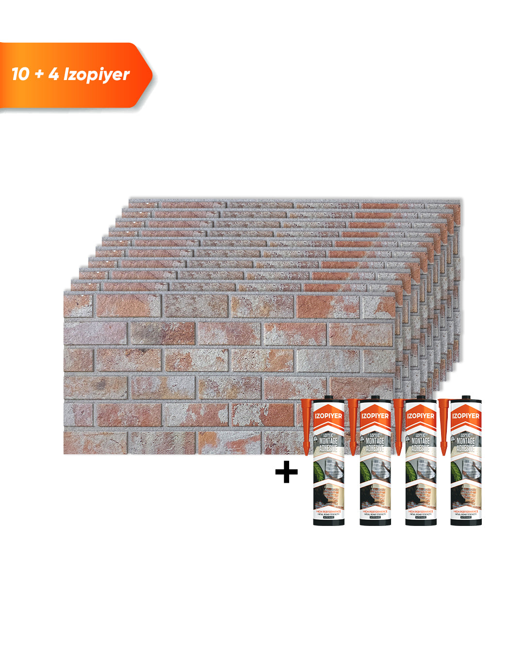 Ziegelsteinoptik Wandpaneele 50x100x2 cm | 3D Wandpaneele aus Styropor | Stone House T-1913