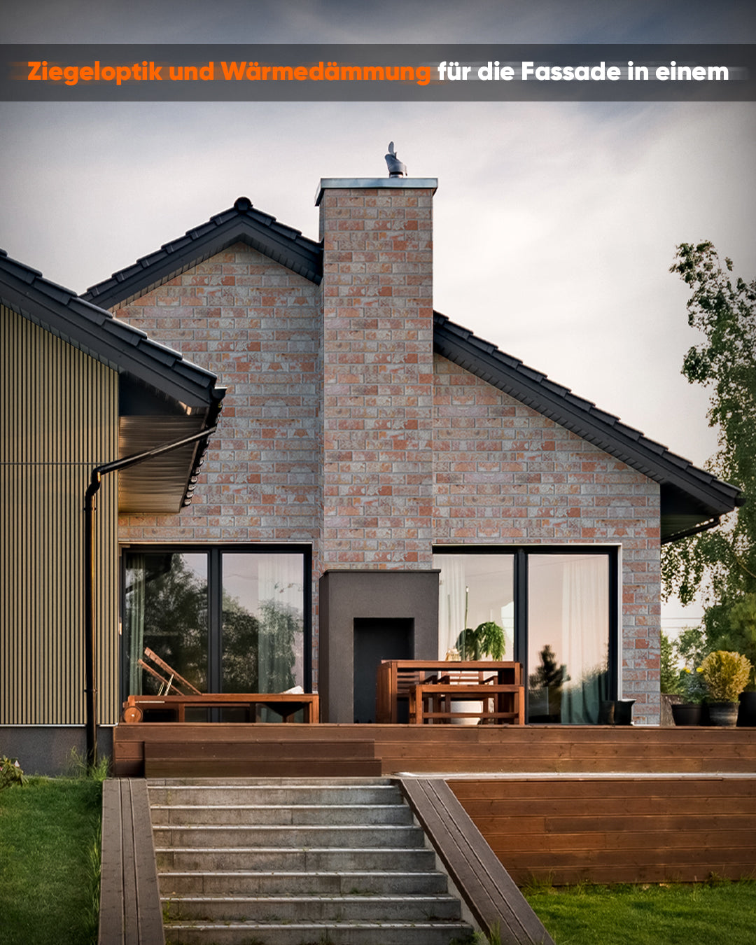 Ziegelsteinoptik Wandpaneele 50x100x2 cm | 3D Wandpaneele aus Styropor | Stone House T-1913