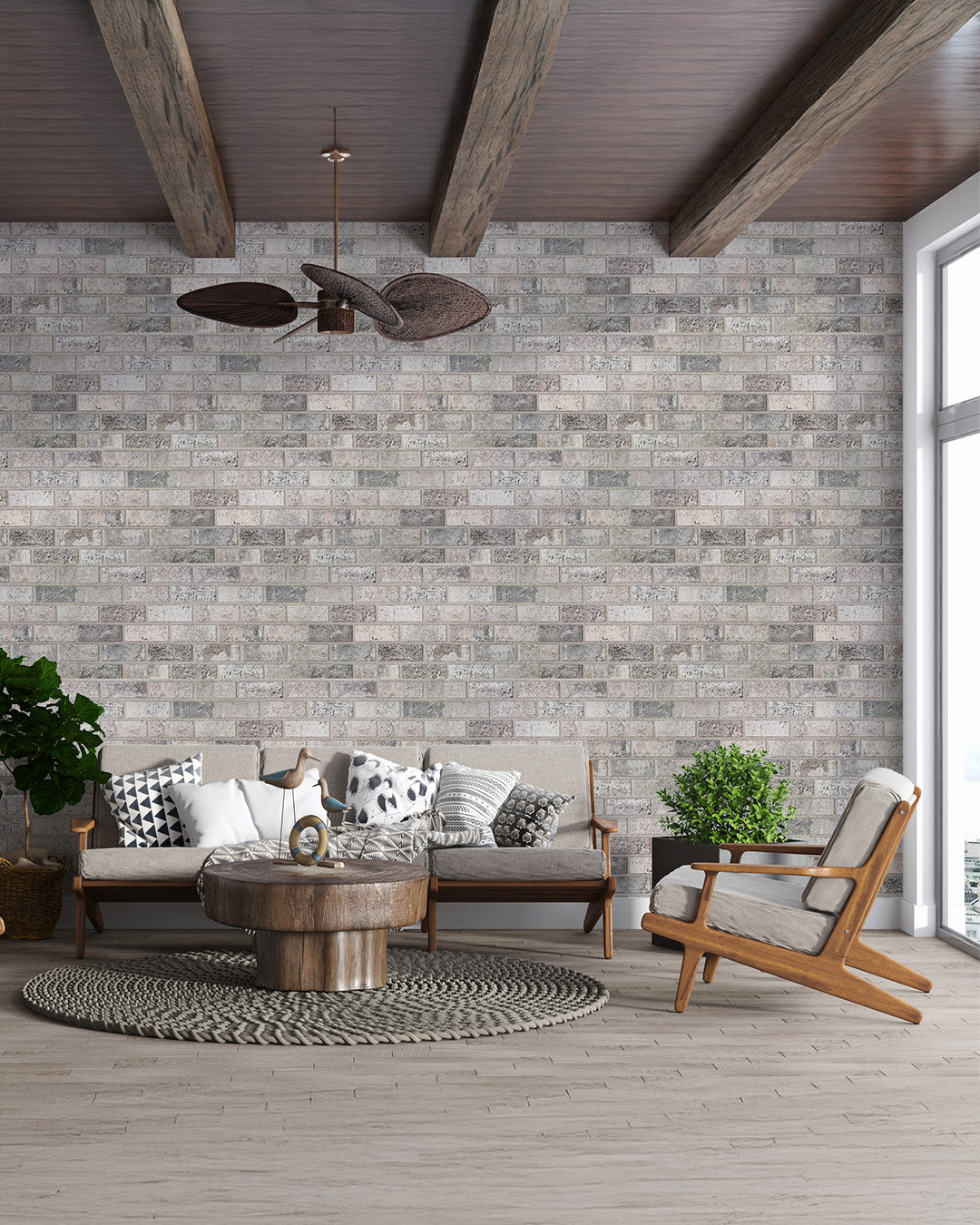 Beige Dream T-1902 3D Ziegelstein Paneele Wandverkleidung