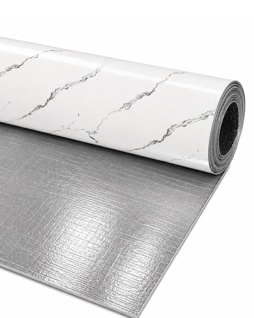 Marmoroptik Wandverkleidung 120×300 cm - 2,5 mm stark | Selbstklebend, flexibel & aufrollbar | Silver Vein Marble