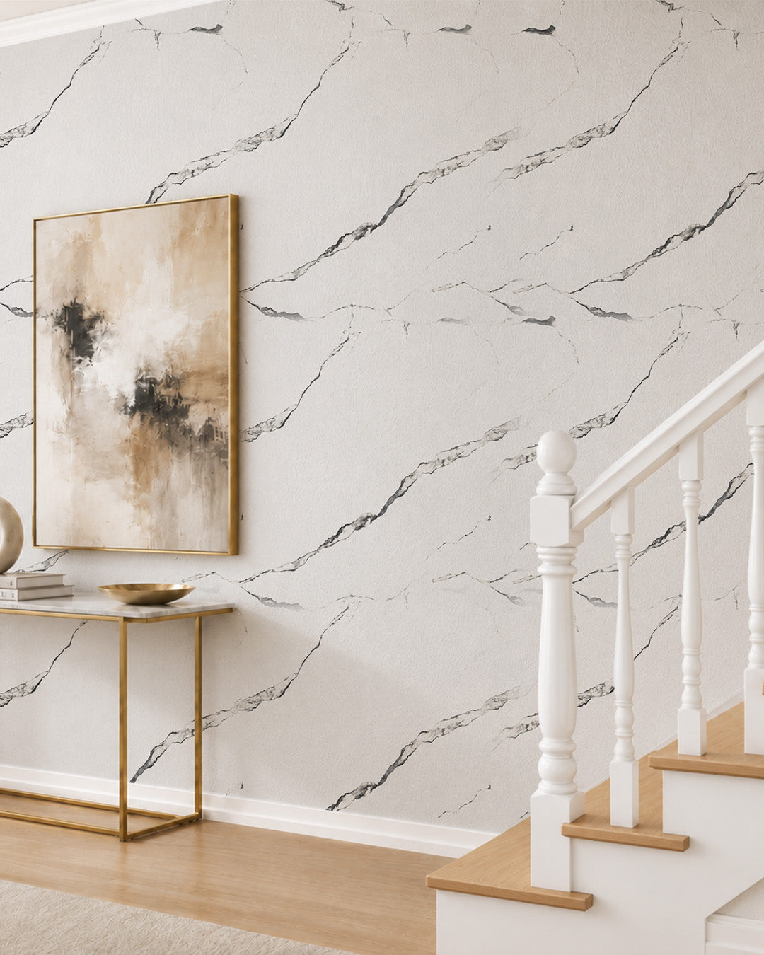Marmoroptik Wandverkleidung 120×300 cm - 2,5 mm stark | Selbstklebend, flexibel & aufrollbar | Silver Vein Marble