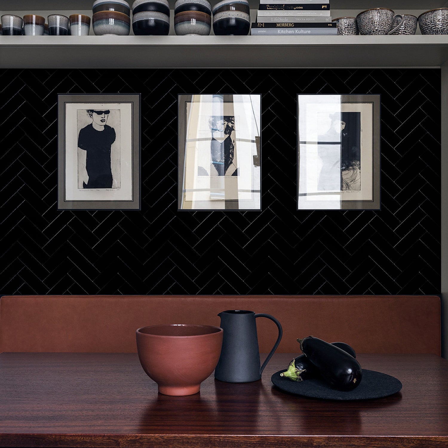 Mosaik-Wandfliesen, selbstklebende Wandfliesen | Black Mosaics  WJ-141