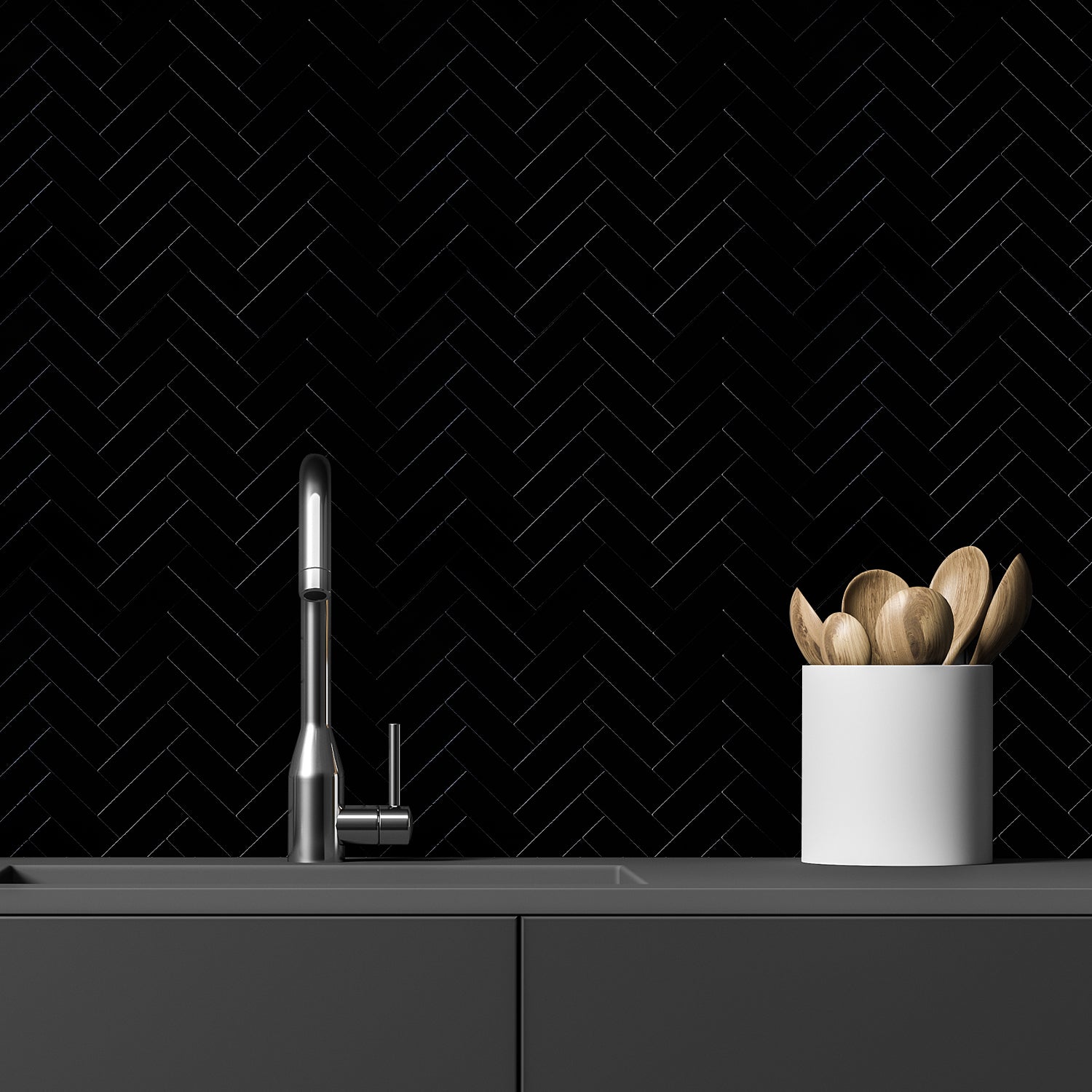 Mosaik-Wandfliesen, selbstklebende Wandfliesen | Black Mosaics  WJ-141