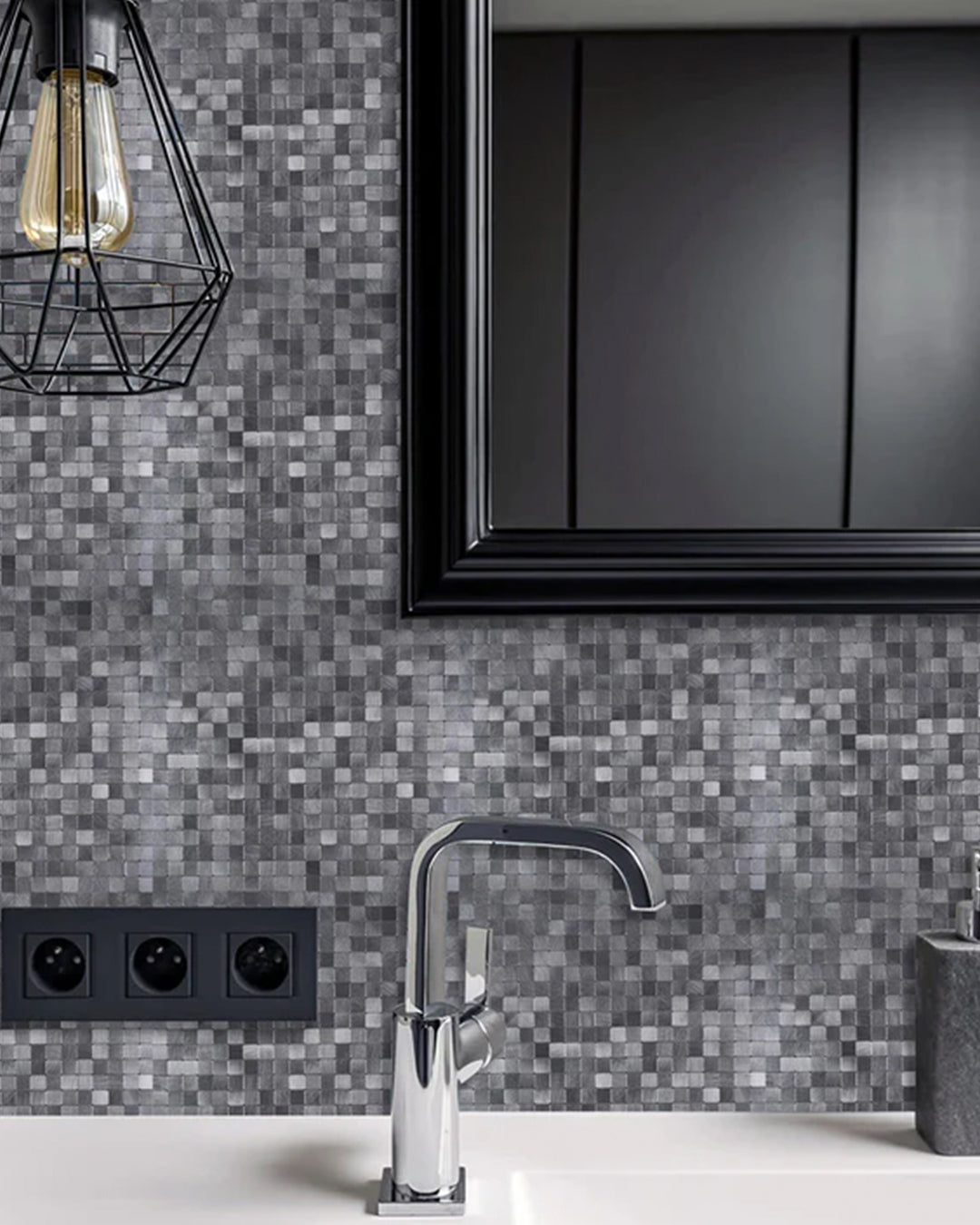 Mosaik-Wandfliesen, selbstklebende Wandfliesen | Grey Gate Mosaics WJK-856