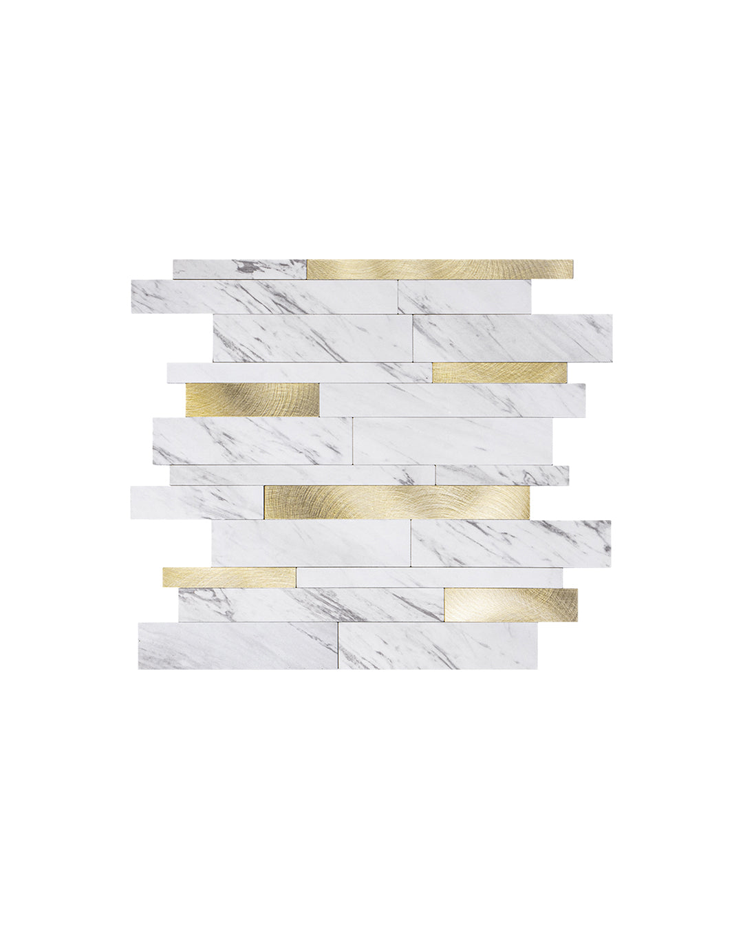Mosaik-Wandfliesen, selbstklebende Wandfliesen | Gold And White Mosaics WJS-3144