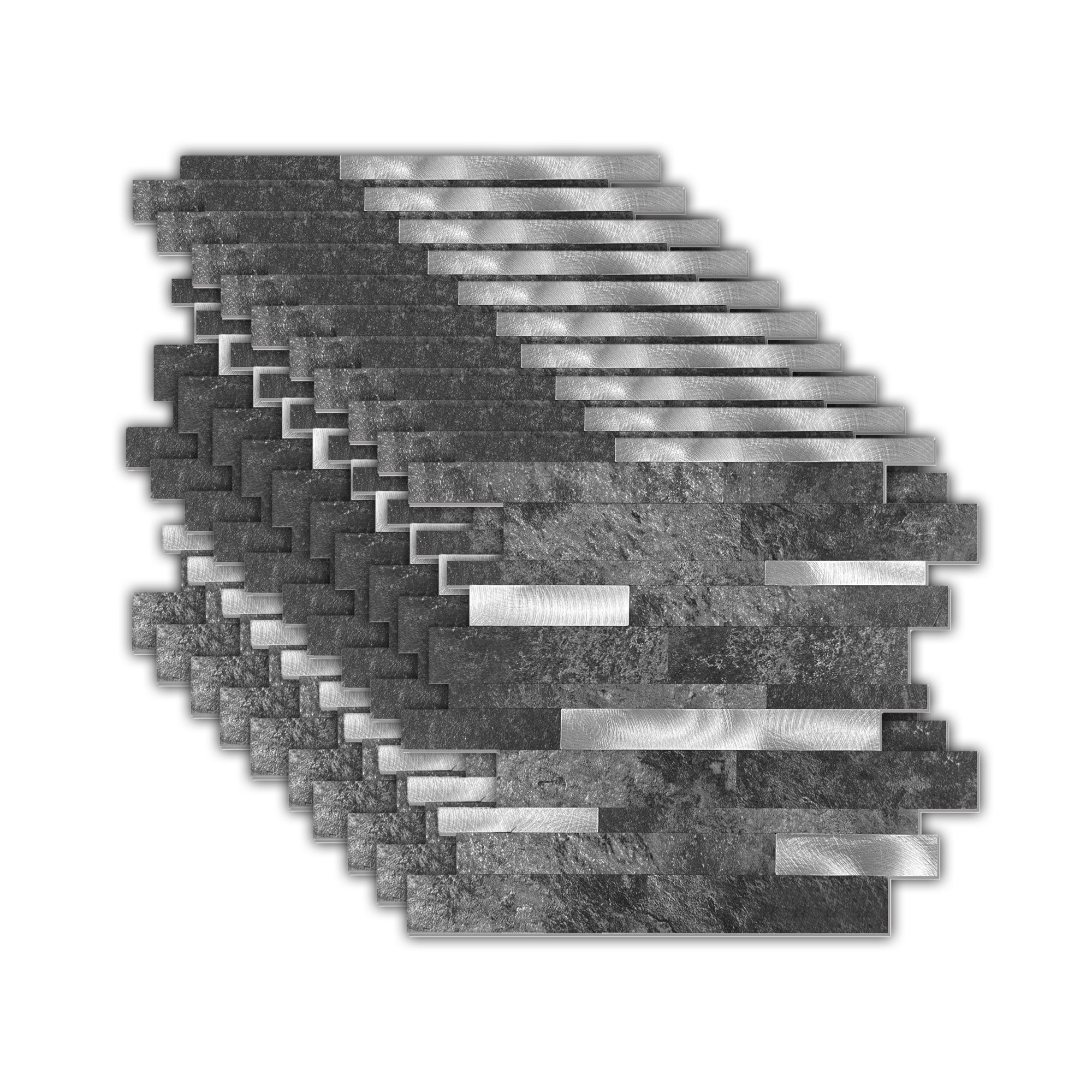 Mosaik-Wandfliesen, selbstklebende Wandfliesen | Modern Grey-White Mosaics WJS-3166