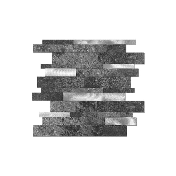 Mosaik-Wandfliesen, selbstklebende Wandfliesen | Modern Grey-White Mosaics WJS-3166