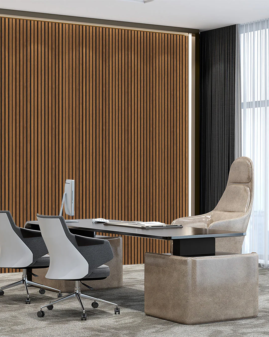 Akoestische wandpanelen van hout van Walnut
