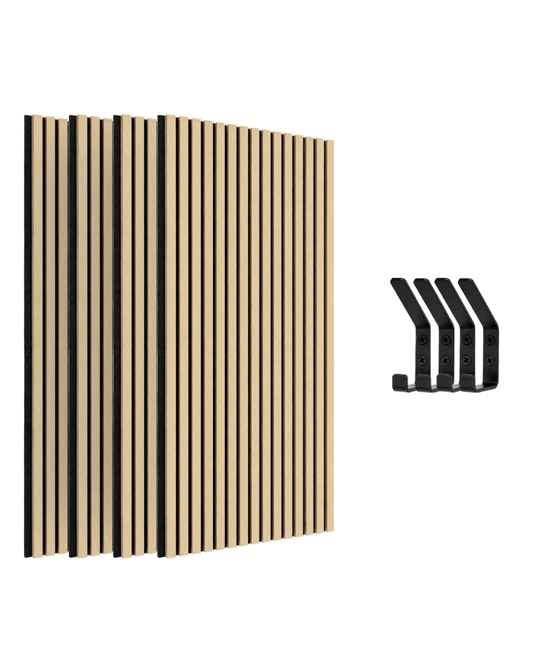 Akustik Panel Selbstklebend 60×120×2,1 cm | Holzoptik White Oak 4er Set