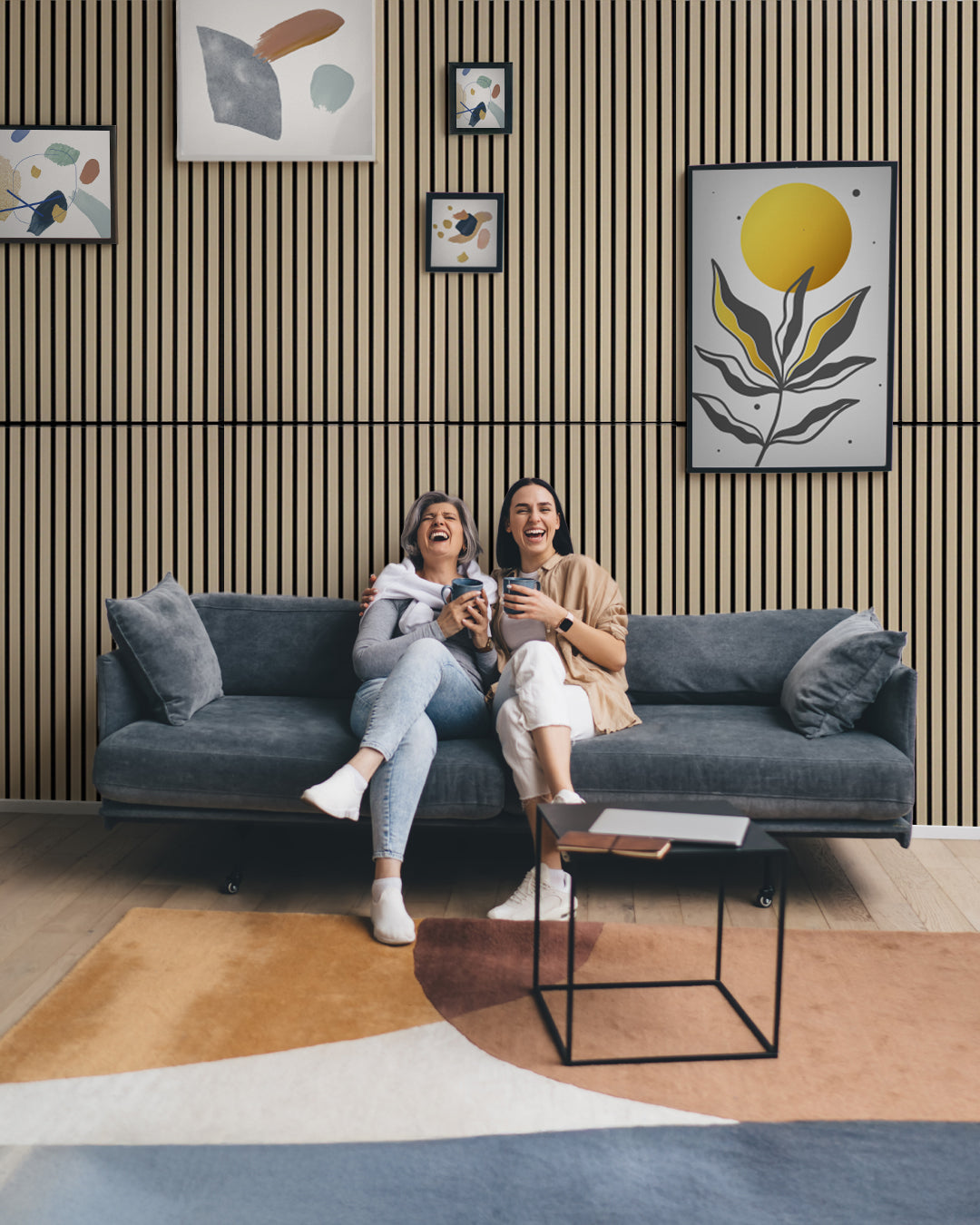 3D Akustik Wandpaneel Holz 4er Set – 120×60×2,1 cm – White Oak