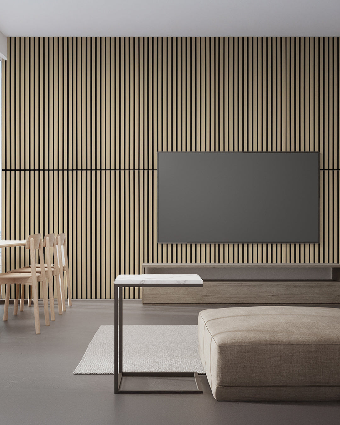 3D Akustik Wandpaneel Holz 4er Set – 120×60×2,1 cm – White Oak